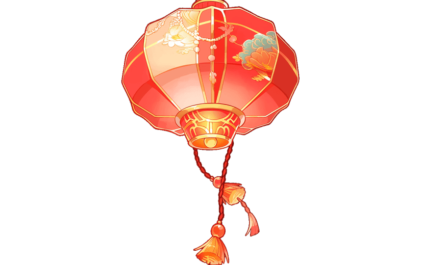 中国风红色灯笼贴纸