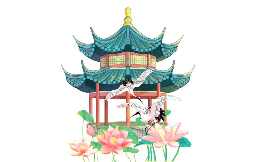 手绘-中国风主题-古风建筑物