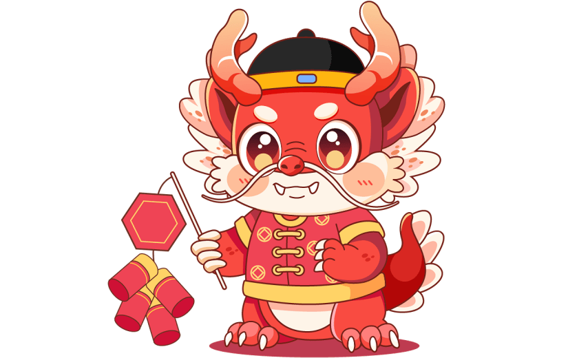 新春春节过年除夕龙年卡通手绘中国风龙免抠元素
