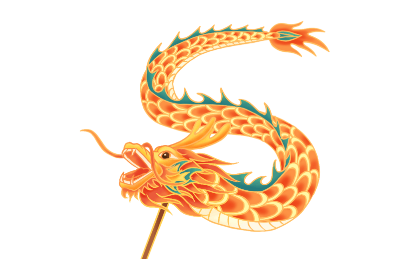 手绘-常见元素贴纸-舞龙