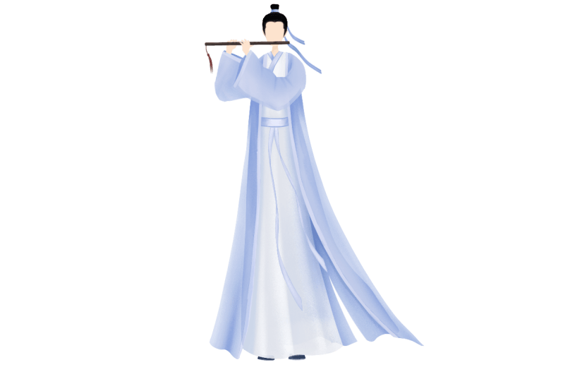 手绘-古风人物插画贴纸10