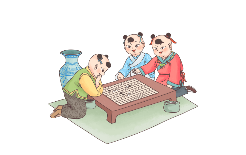 国学场景大尺寸贴纸-围棋