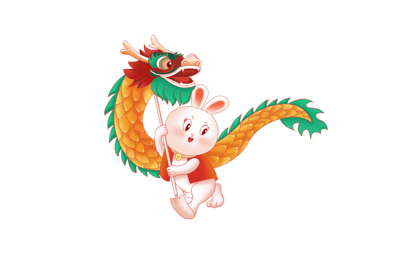 中国风春节兔子元素贴纸