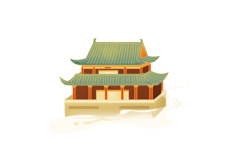 中国风国庆节房子元素贴纸