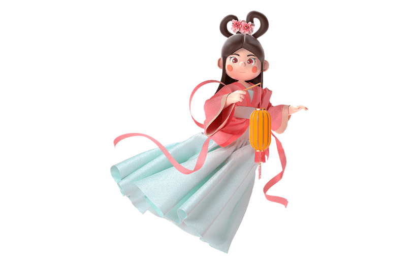 中国风中秋节女性元素贴纸