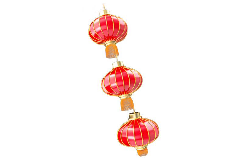 3D风红色灯笼贴纸