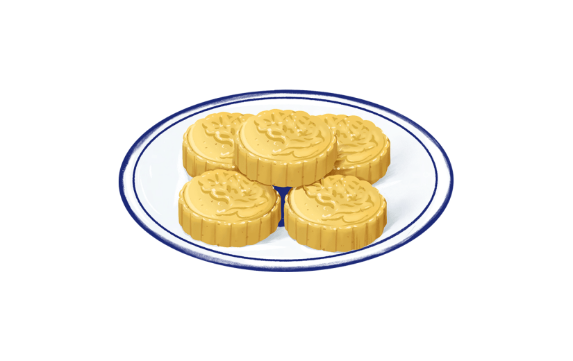 手绘月饼中秋各地食物元素