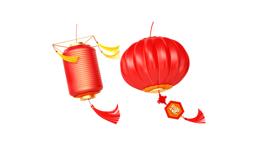 喜庆红色手绘元宵节节日灯笼元素