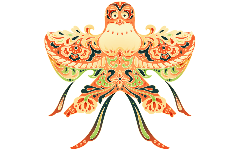 二十四节气春分插画幻彩国潮风春季风筝元素素材