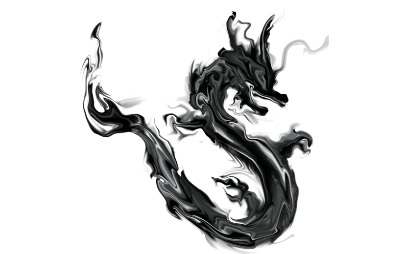 春节龙通用写实意象龙水墨贴纸