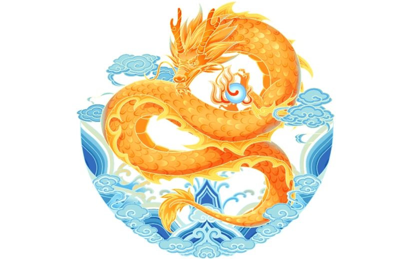 龙年春节新春新年过年除夕中国风中式龙纹元素素材