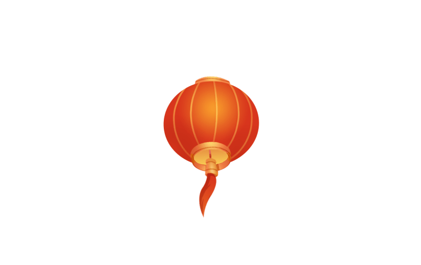 卡通感春节灯笼元素贴纸