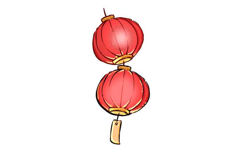 中国风春节灯笼元素贴纸