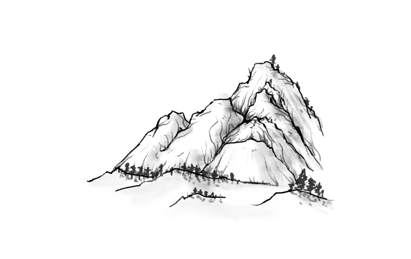 水墨山水自然元素贴纸3