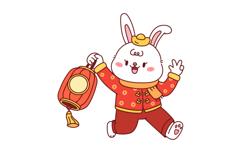 中国风春节兔子元素贴纸