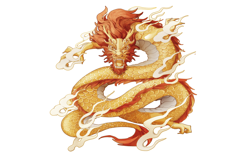中国风-龙年金色国潮动物元素-龙