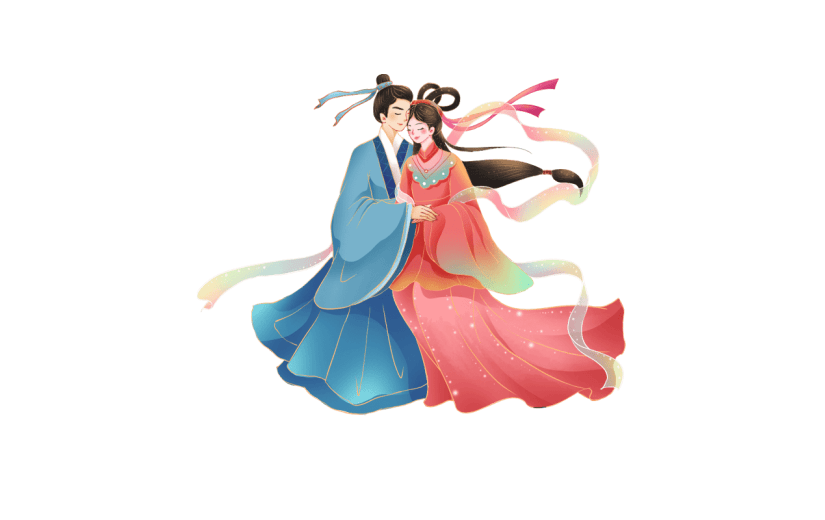 浪漫七夕情人节国潮牛郎织女人物