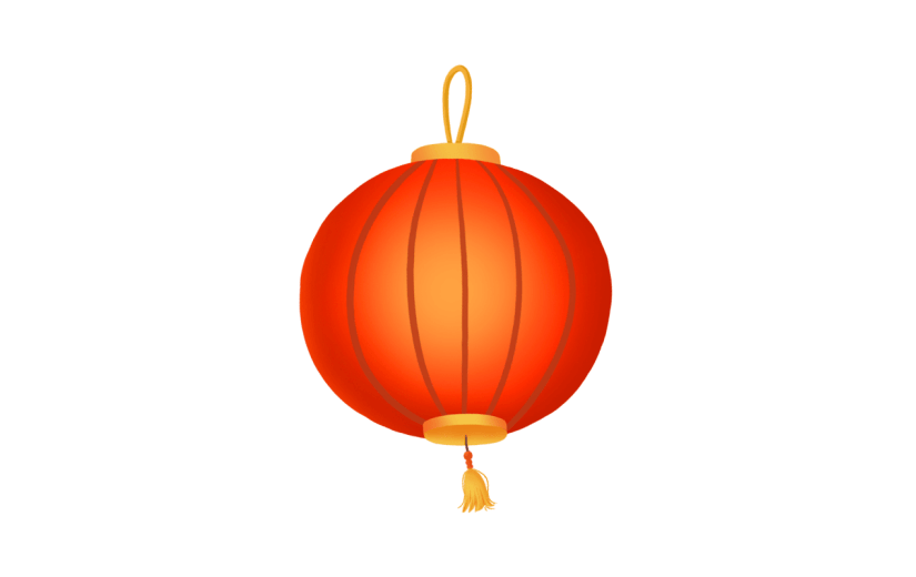 卡通感春节灯笼元素贴纸