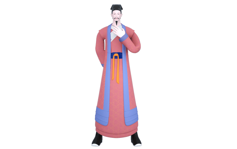 2.5D古代表演人物元素贴纸