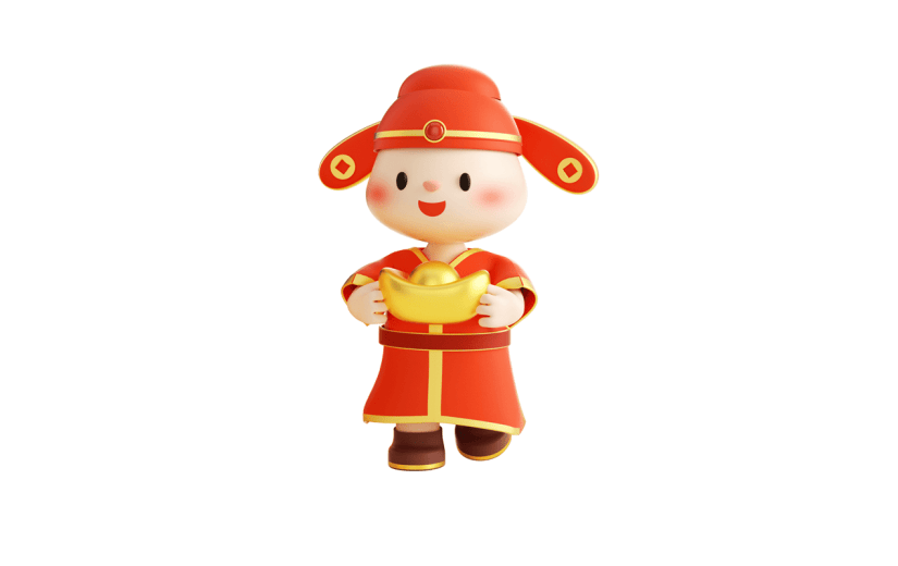 3D春节兔子拟人元素