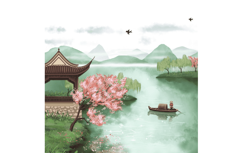 中国风-小桥流水场景