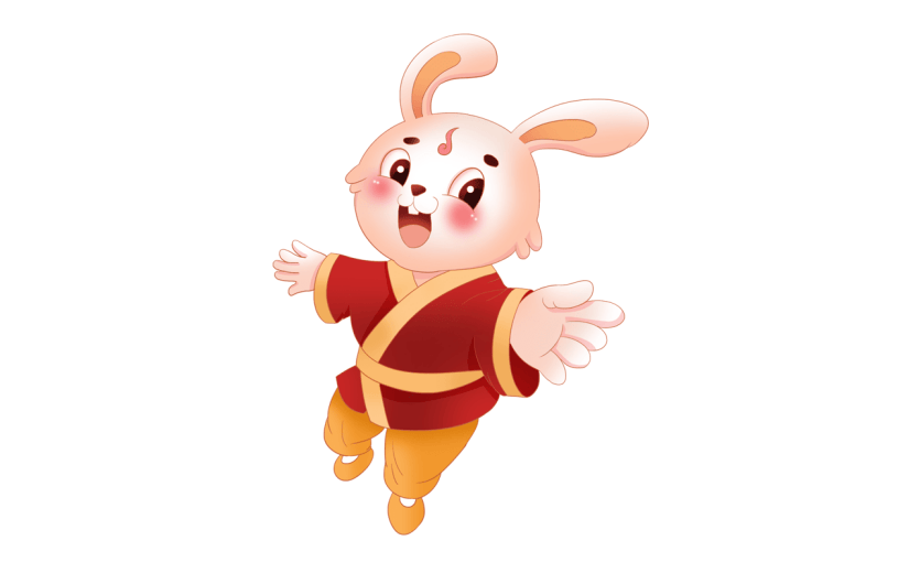 中国风春节兔子元素贴纸