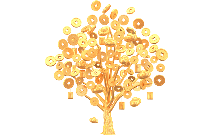 金融发财树3D贴纸套装