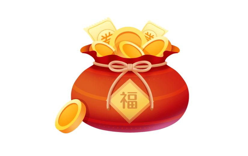 卡通感金融钱袋元素