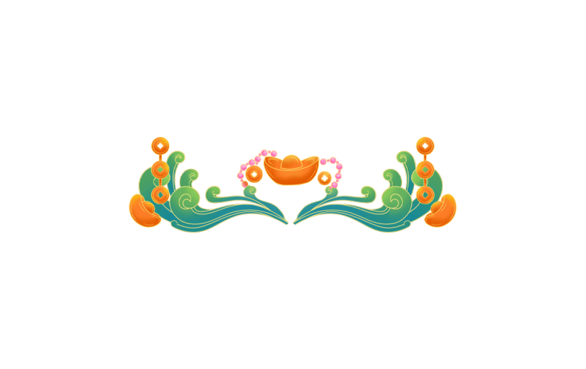 中国风春节浪花元素贴纸
