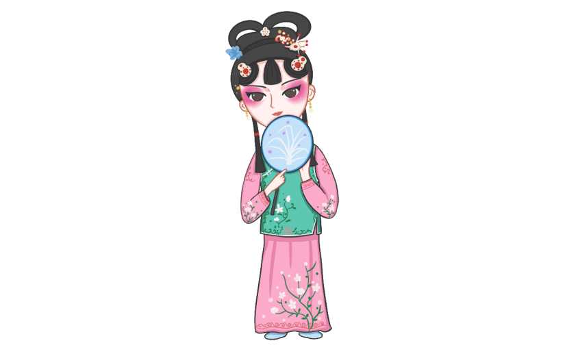 手绘-高甲戏Q版人物贴纸1