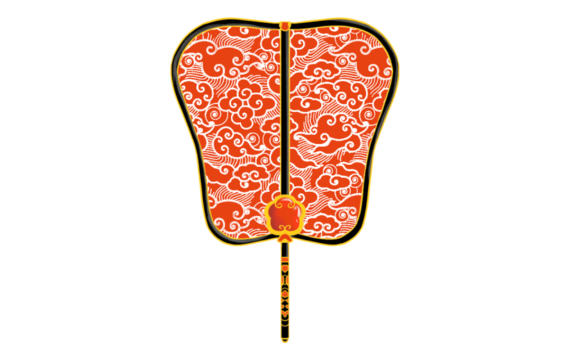 中国风装饰贴纸-芭蕉扇