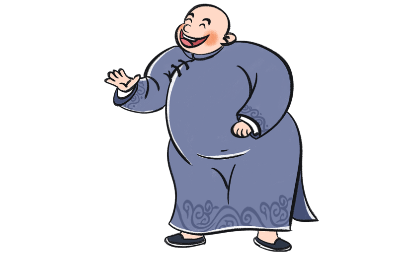 手绘-相声人物插画贴纸5