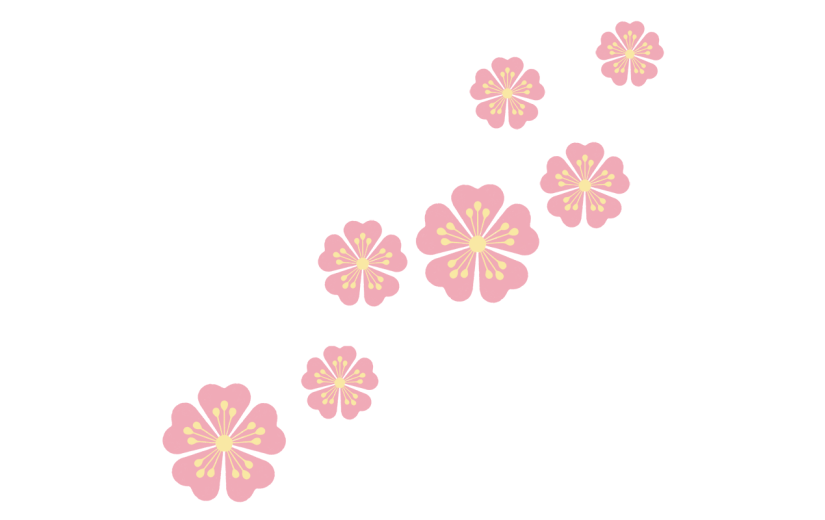 手绘粉色小花中国风元素