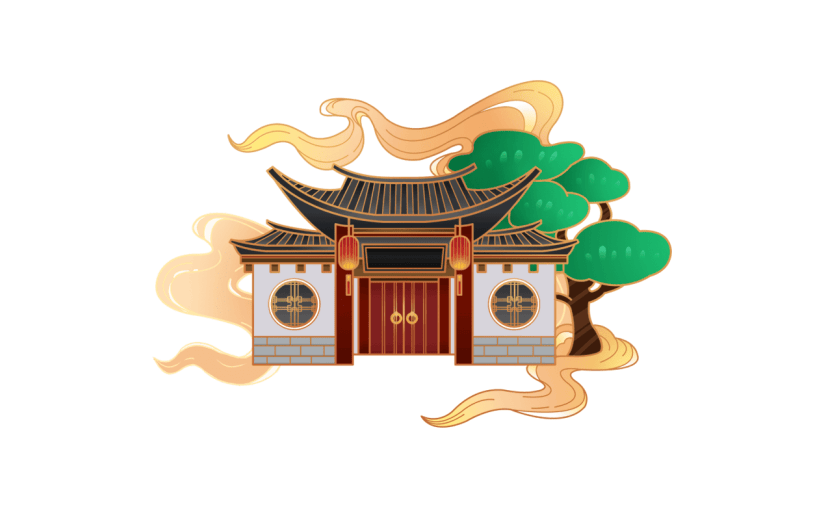 中国风-国潮建筑元素插画3