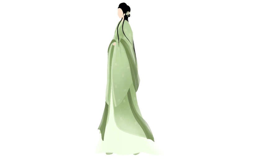 手绘-古风人物插画贴纸4