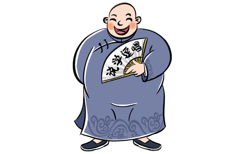 手绘-相声人物插画贴纸6