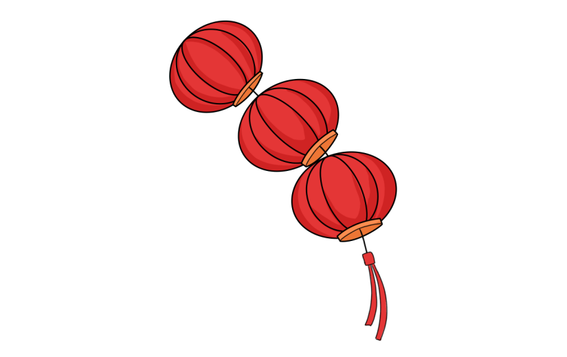 中国风春节灯笼元素贴纸