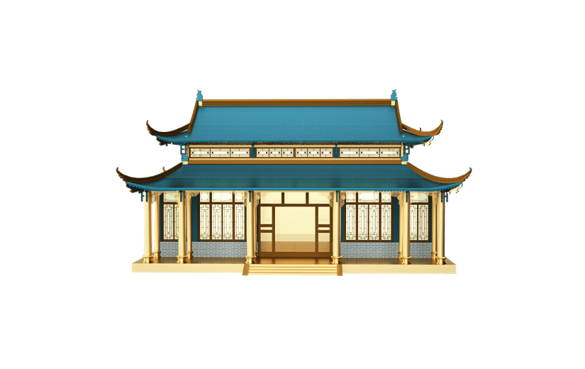 C4D手绘古代建筑新中式建筑元素