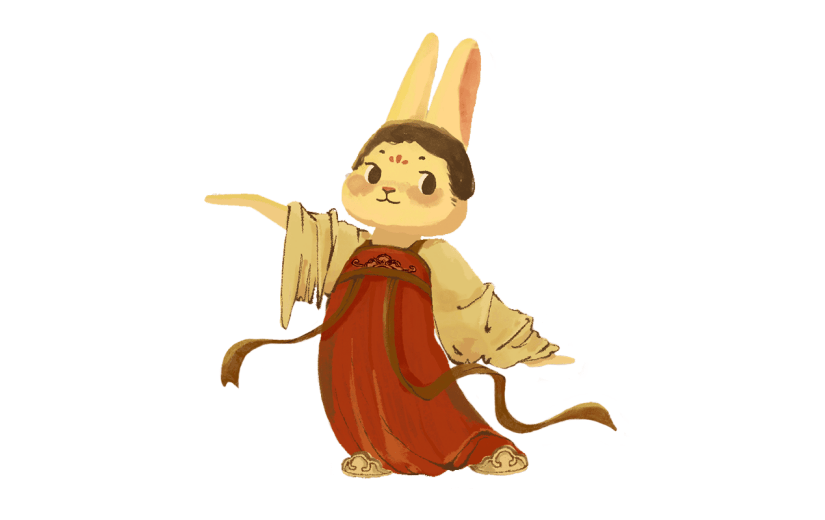 卡通感春节兔子元素贴纸