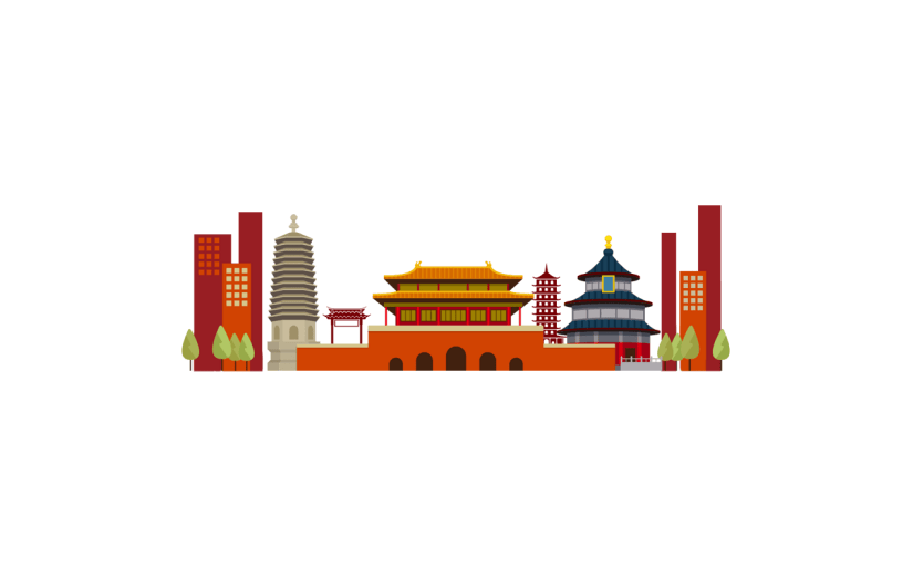 中国风春节北京天安门元素贴纸