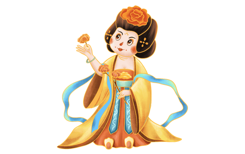 手绘肌理-世界微笑日夸张胖胖人物