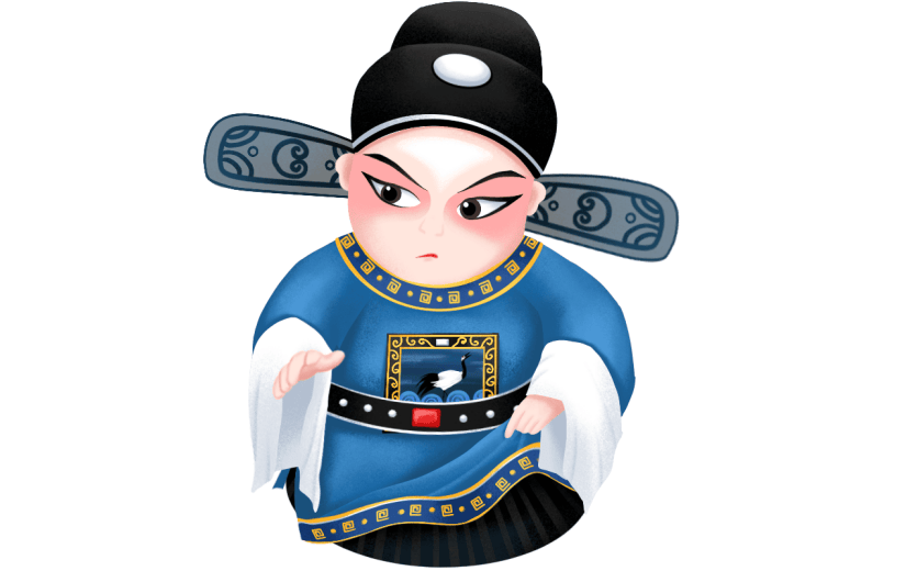 手绘-京剧文化人物贴纸6