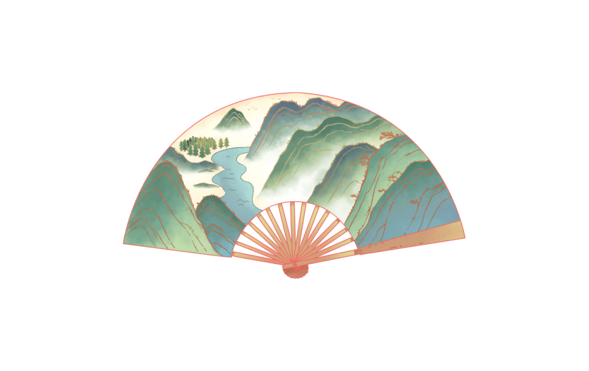 中国风贴纸-古风扇子