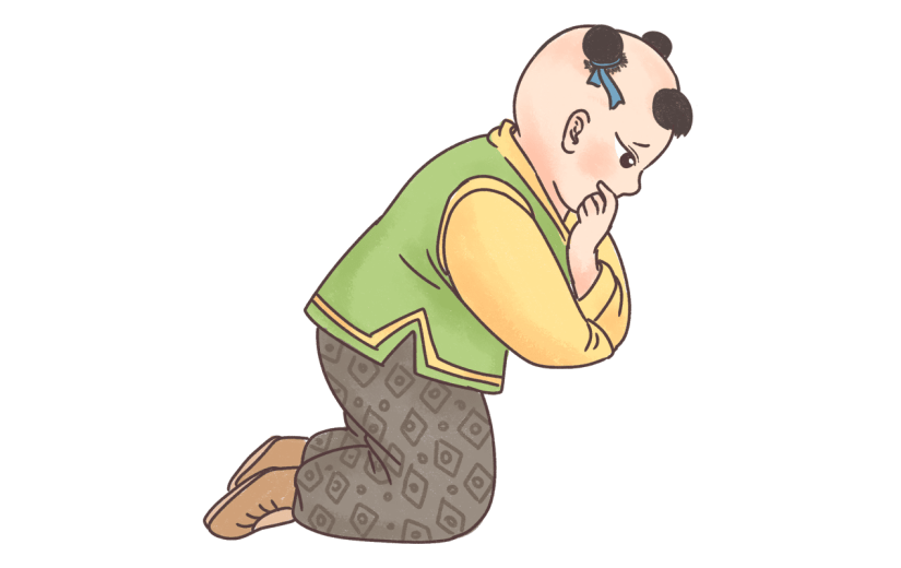 中国风-人物贴纸-男孩