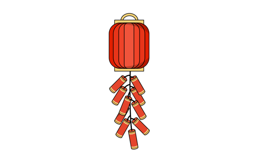 卡通感春节灯笼元素贴纸