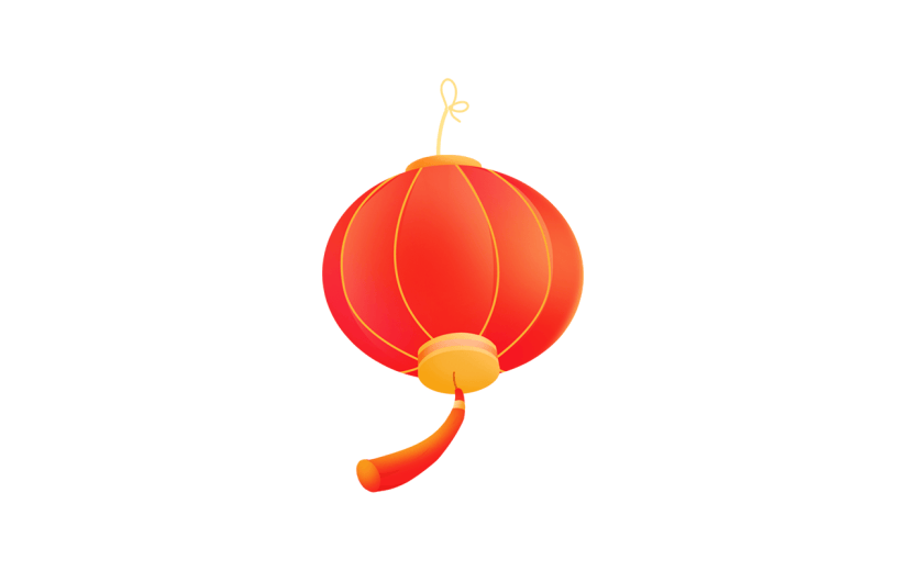 卡通感元宵节灯笼元素贴纸