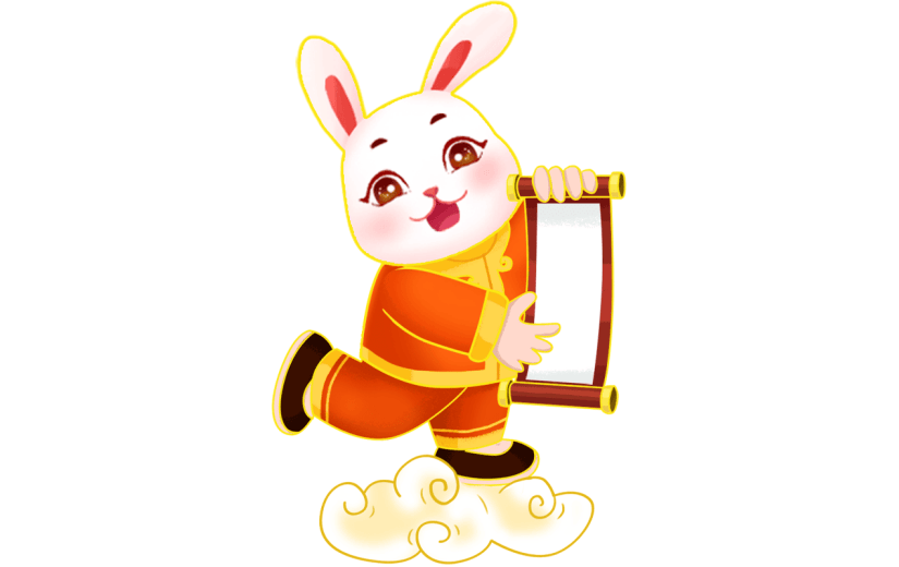 中国风感春节兔子元素贴纸