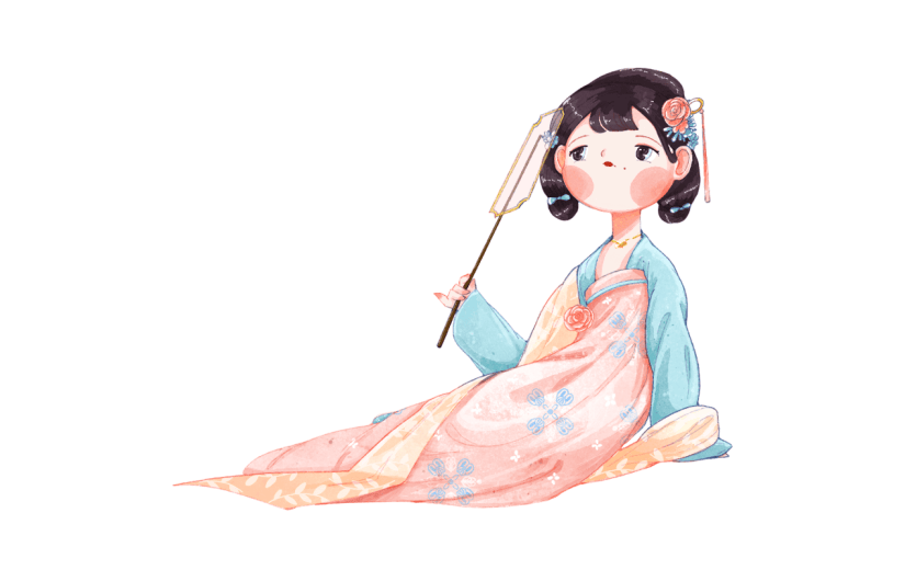 手绘-中国风汉服人物插画贴纸1