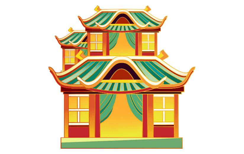 宫殿中国风中秋节元素贴纸