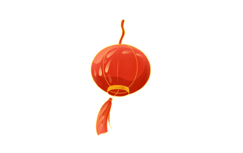 中国风春节灯笼元素贴纸